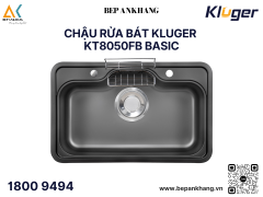 Chậu rửa bát 1 hố Kluger KT8050FB Basic - Inox POSCO 304 - LINEN dập nổi chống xước